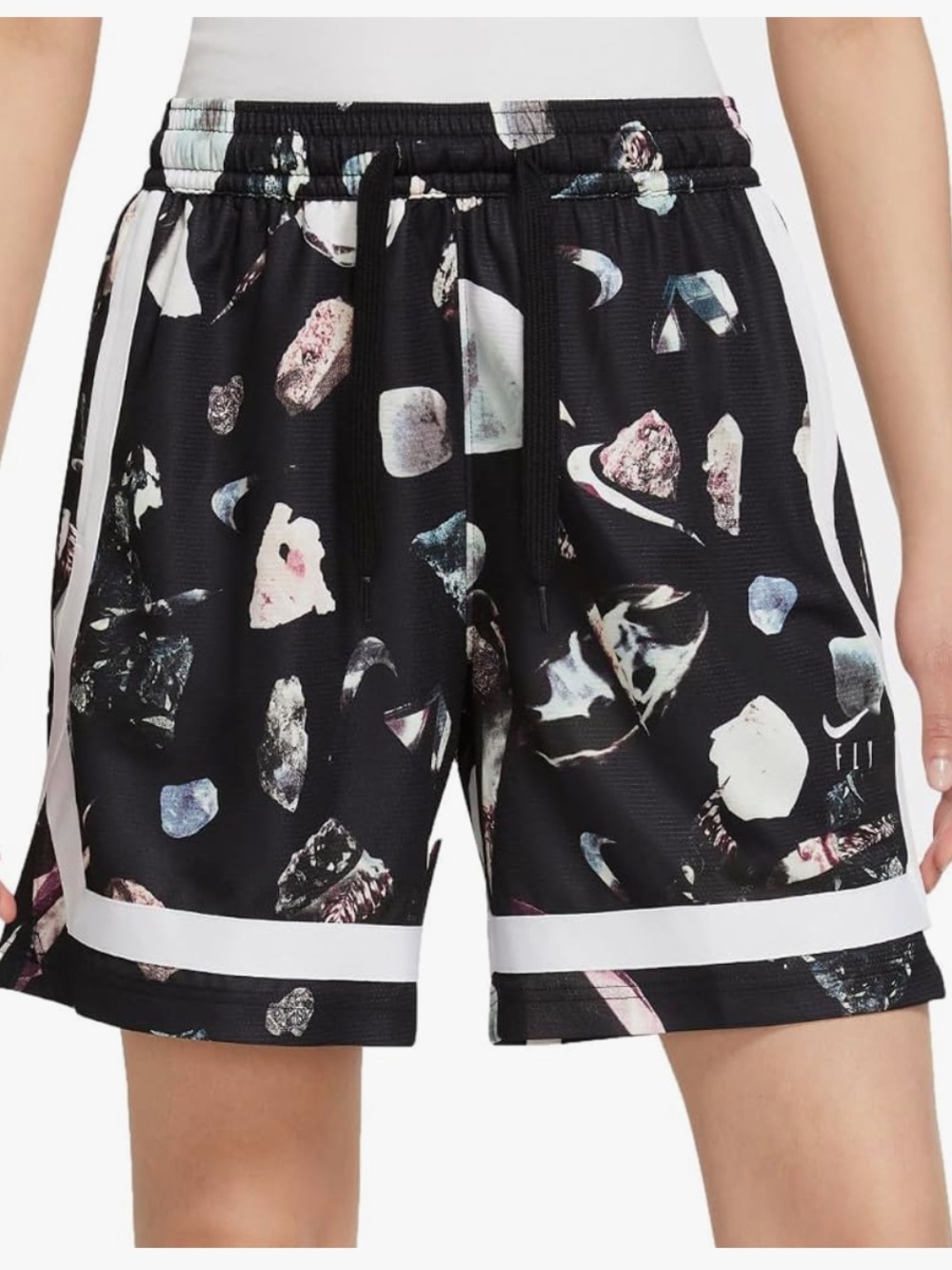 Nike Fly Women’s Basketball Shorts Black Printed Gem, size XS